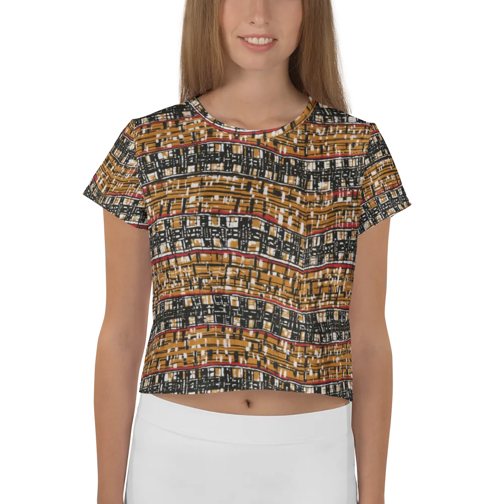 Ochre Current on Crop Tee — Front