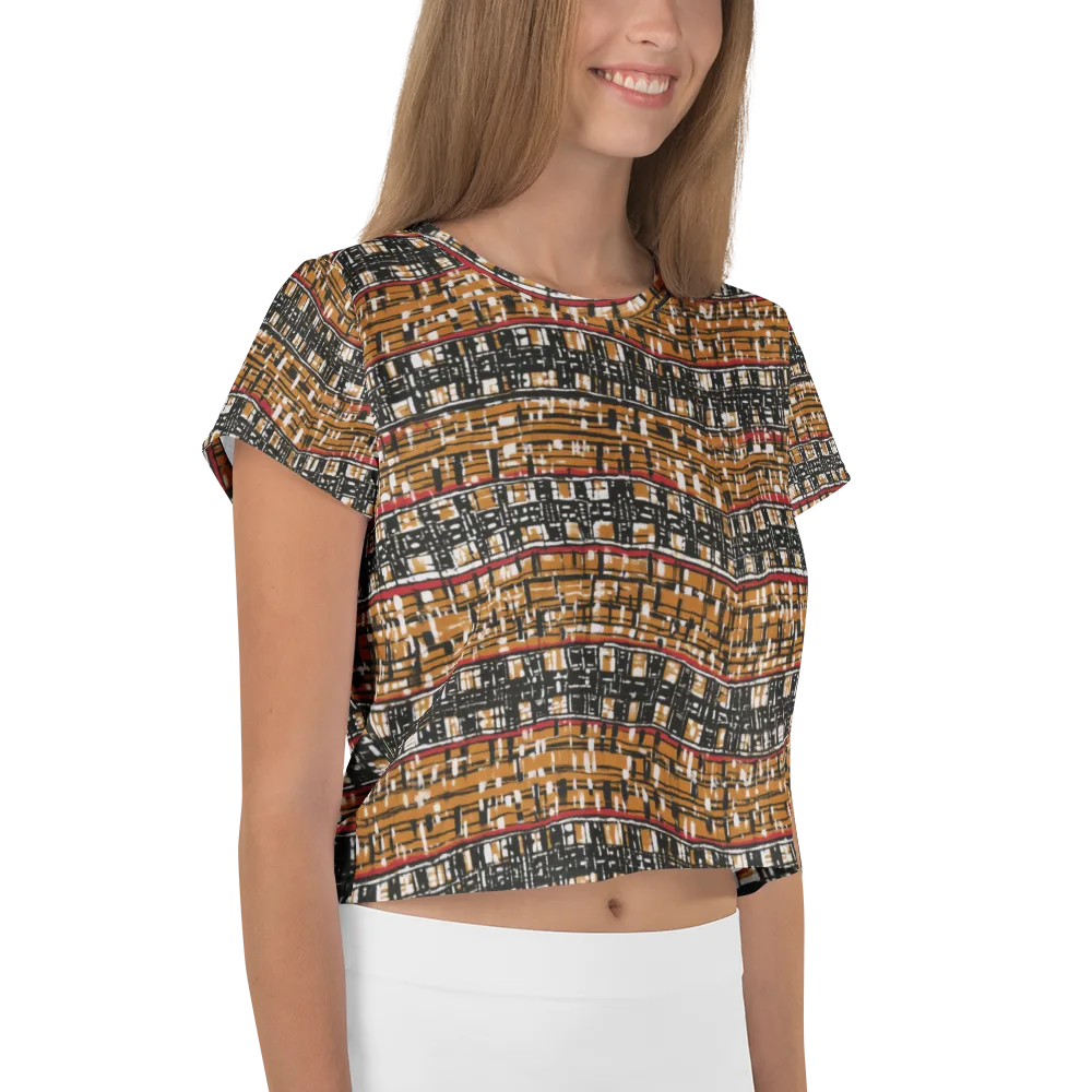 Ochre Current on Crop Tee — Right