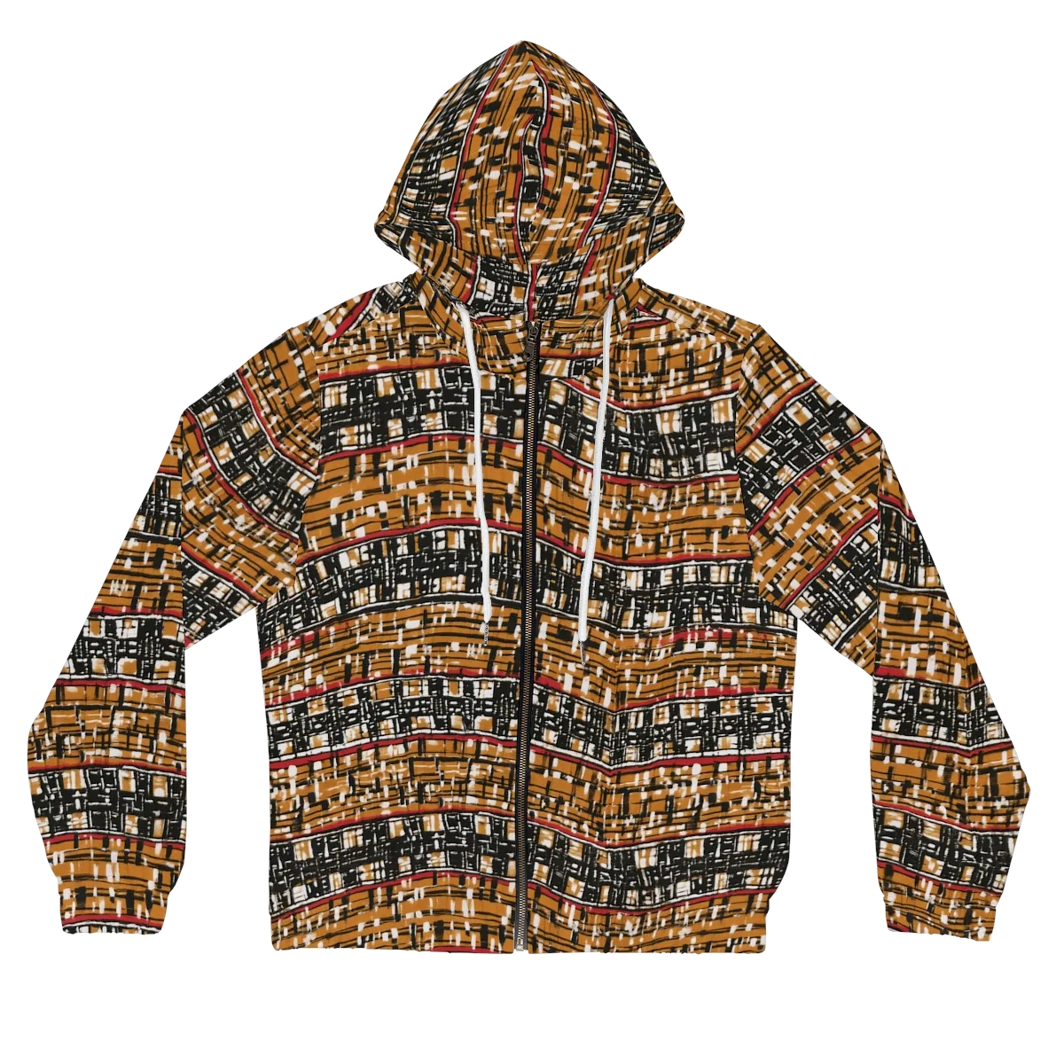 Ochre Current on Women's Full-Zip Hoodie — Front