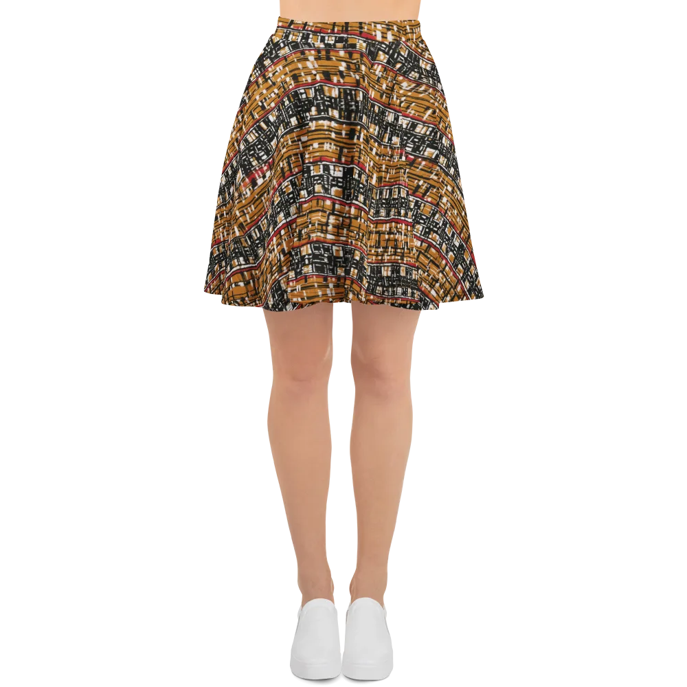 Ochre Current on Skater Skirt — Front