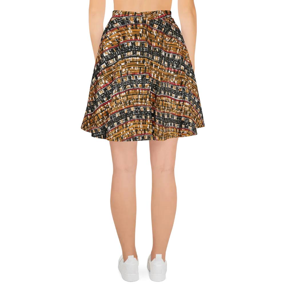 Ochre Current on Skater Skirt — Back