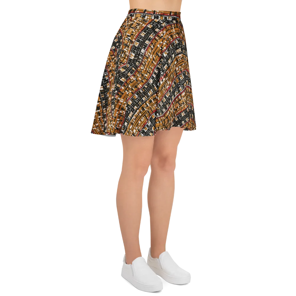 Ochre Current on Skater Skirt — Right