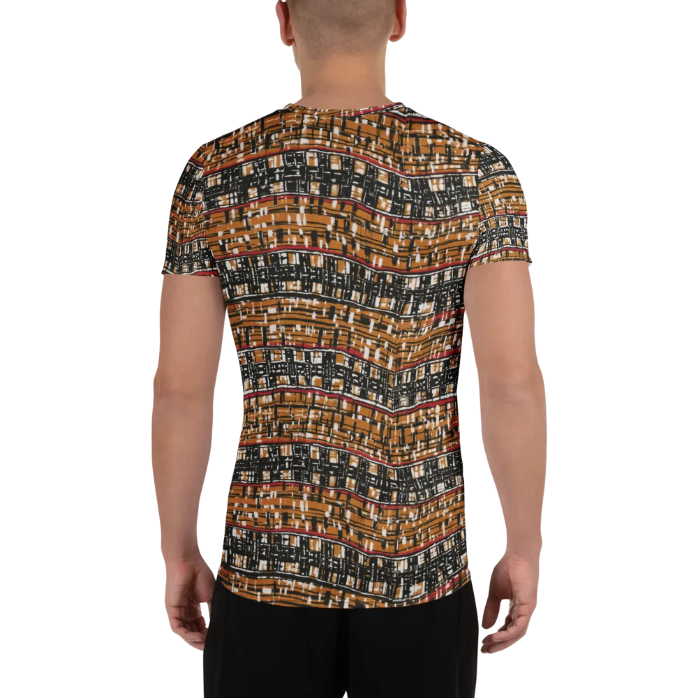 Ochre Current on Men's Athletic T-Shirt — Back