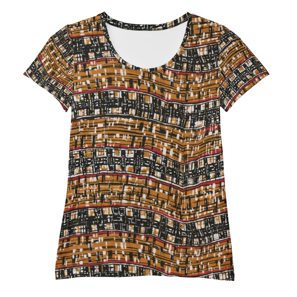Ochre Current on Women's Athletic T-Shirt — Front