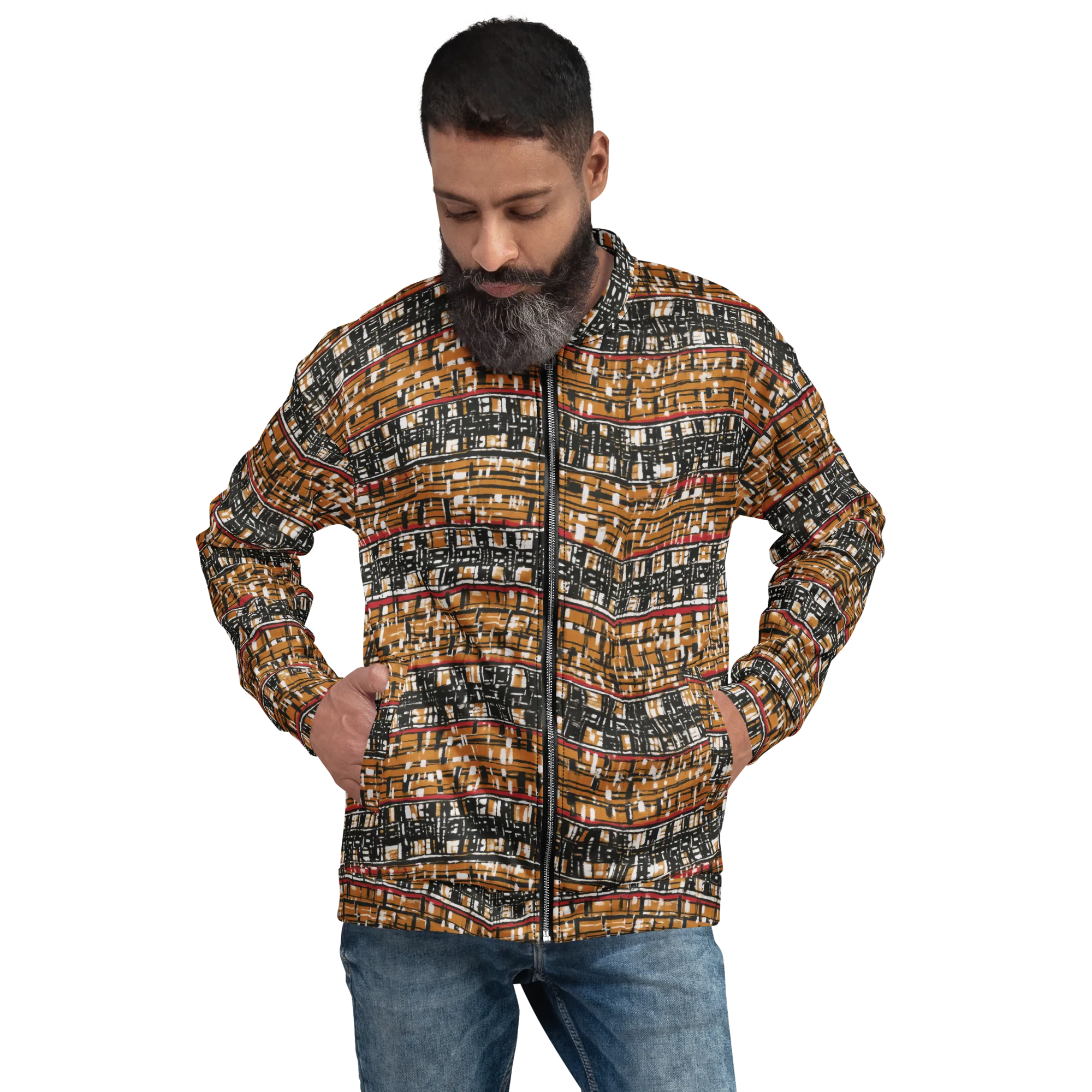 Ochre Current on Bomber Jacket — Front
