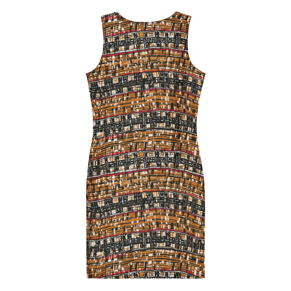 Ochre Current on Bodycon Dress — Back