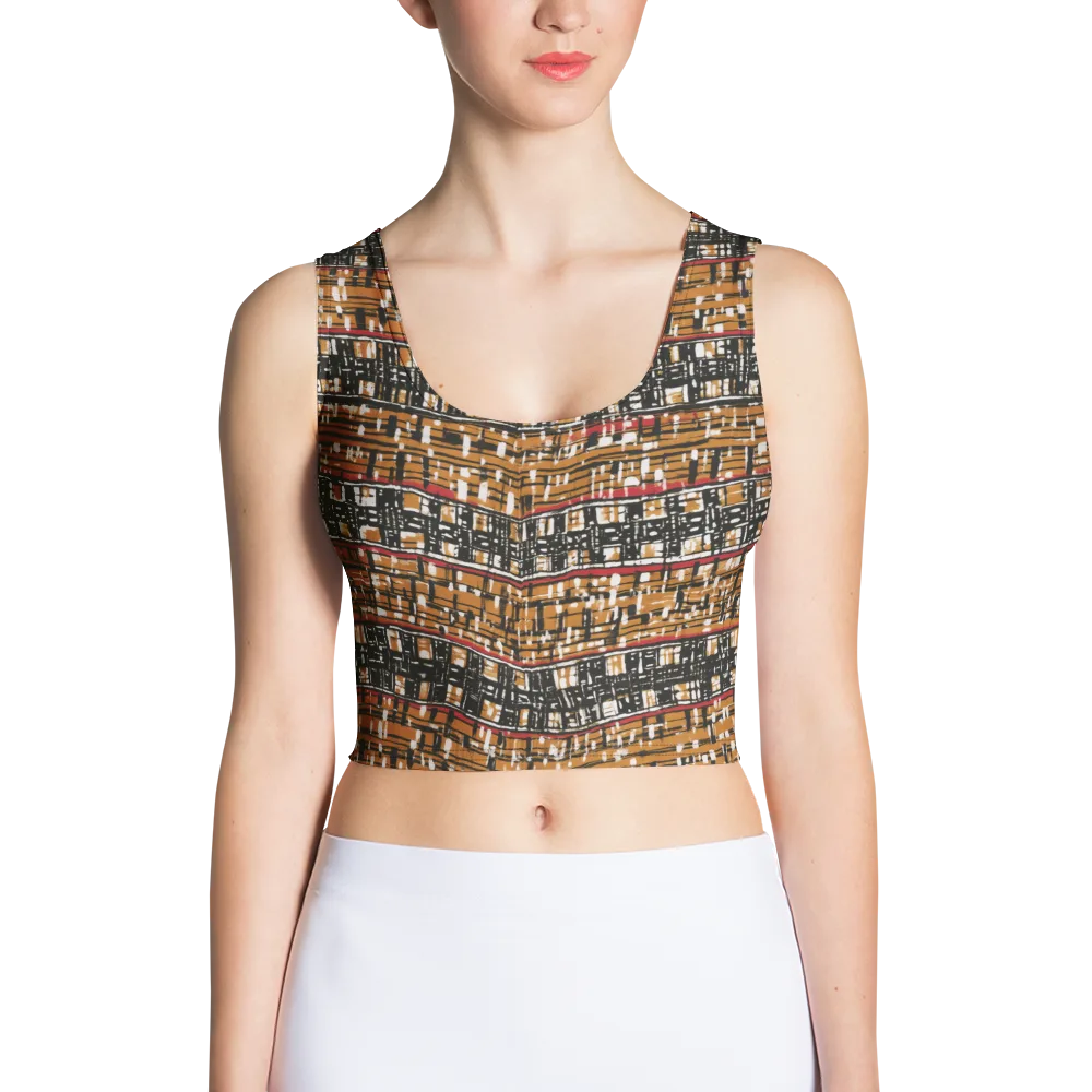 Ochre Current on Crop Top — Front