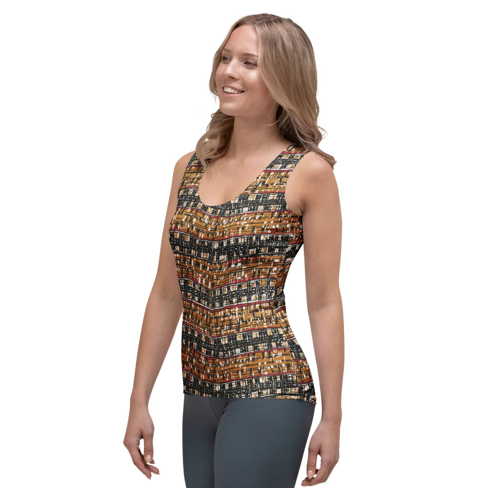 Ochre Current on Women's Tank Top — Left Front