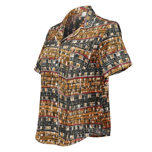 Ochre Current on a Women's Short Sleeve Pajama Top