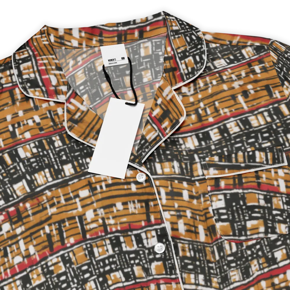 Ochre Current on Women's Short Sleeve Pajama Top — Product details