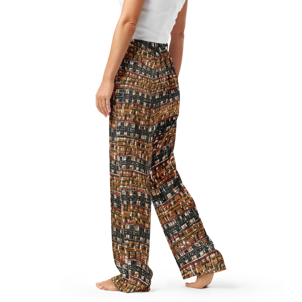 Ochre Current on Women's Pajama Pants — Left