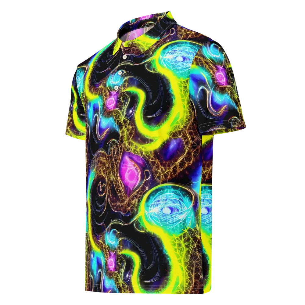 Blacklight Botanica on Men's Slim Fit Polo Shirt — Left Front