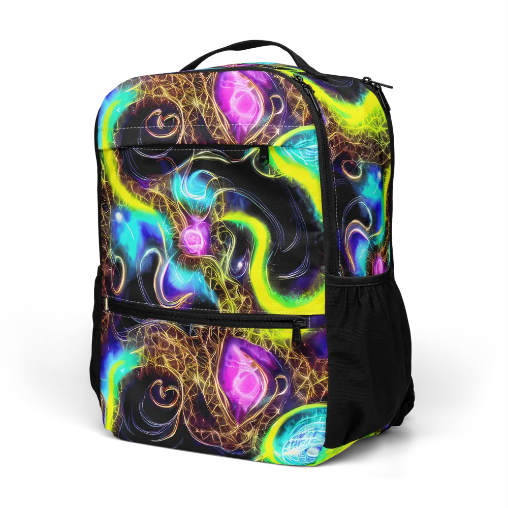 Blacklight Botanica on Utility Backpack — Left Front