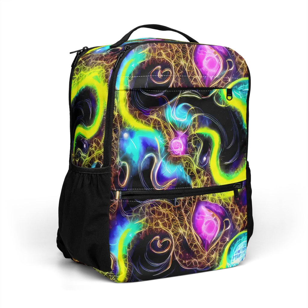 Blacklight Botanica on Utility Backpack — Right Front