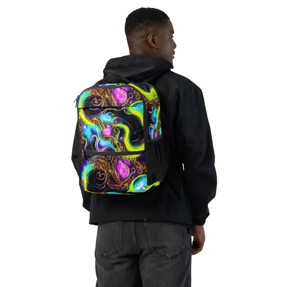 Blacklight Botanica on Utility Backpack — Back