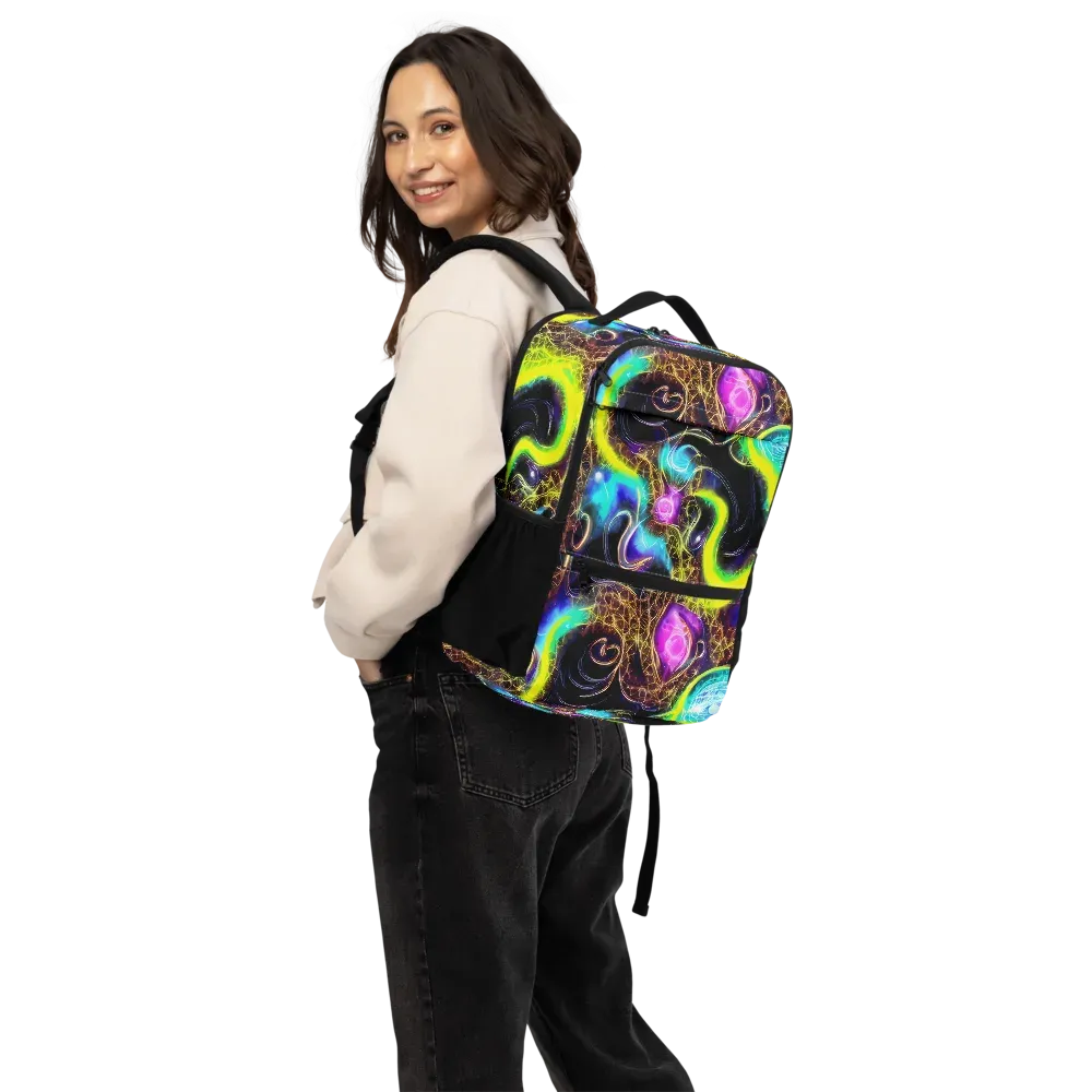 Blacklight Botanica on Utility Backpack — Back