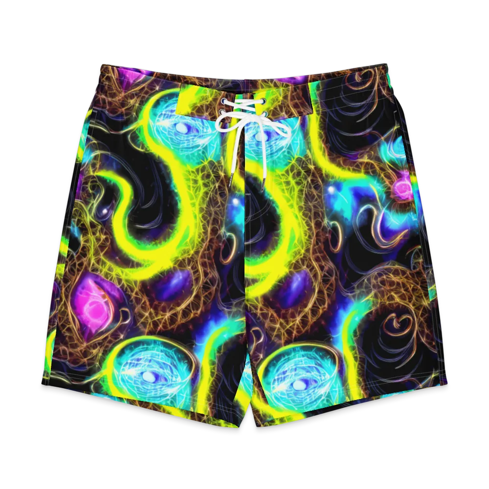 Blacklight Botanica on Men's Board Shorts — Front