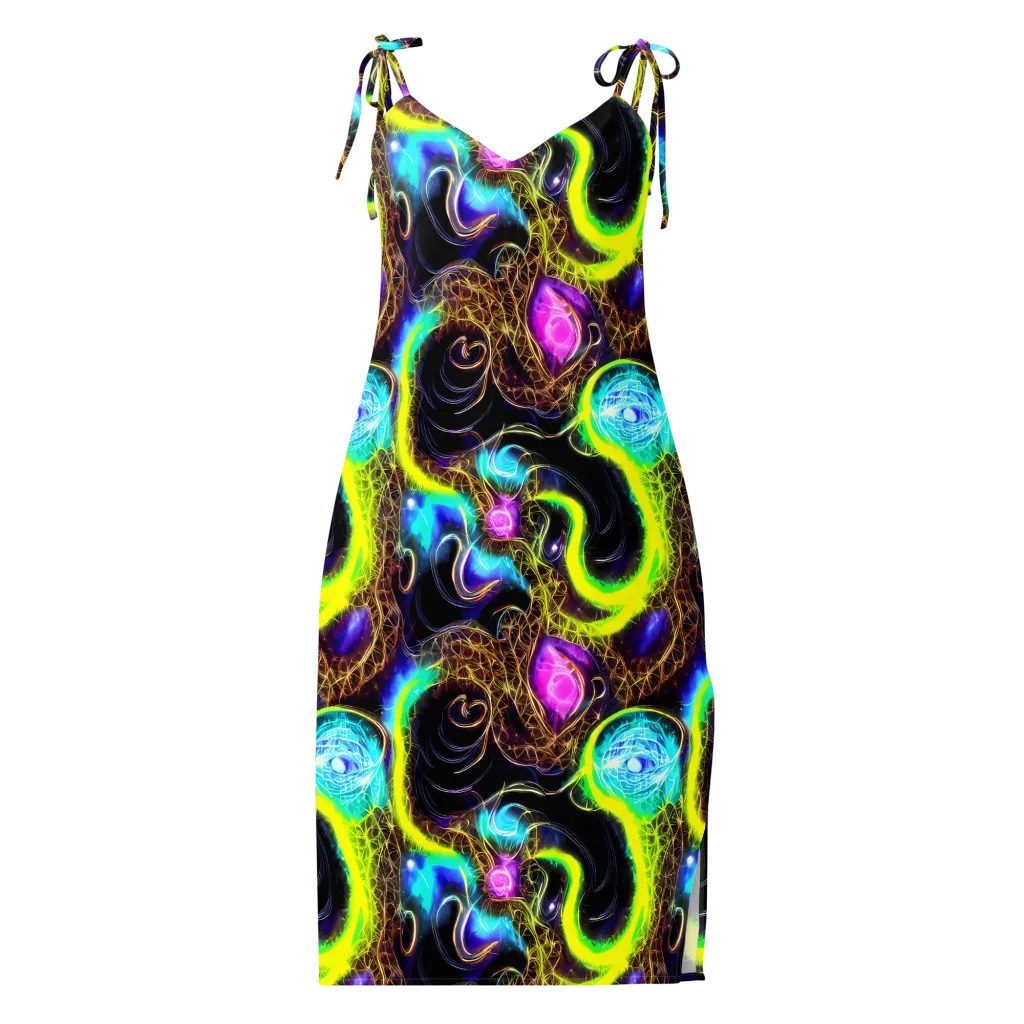 Blacklight Botanica on Slip Dress — Front