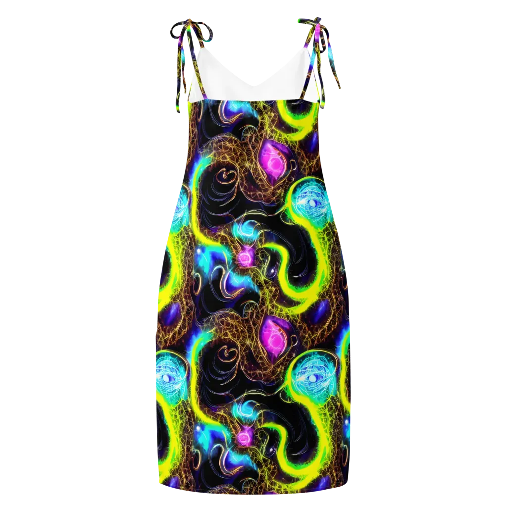 Blacklight Botanica on Slip Dress — Back