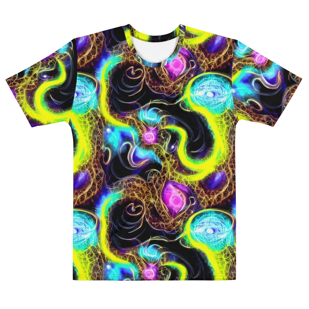 Blacklight Botanica on Men's Cotton Crew Neck T-Shirt — Front