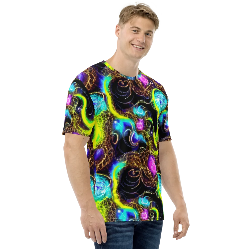 Blacklight Botanica on Men's Crew Neck T-Shirt — Right
