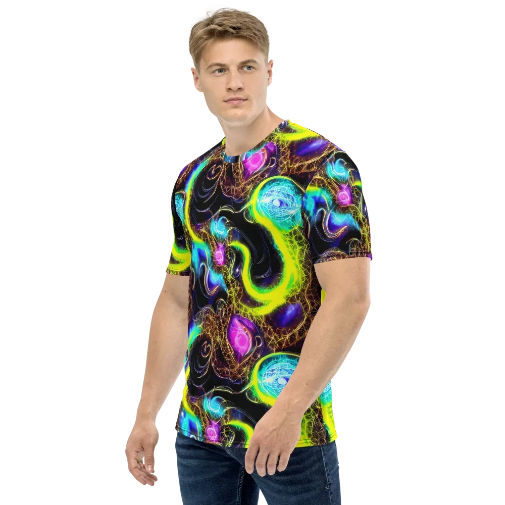 Blacklight Botanica on Men's Crew Neck T-Shirt — Left