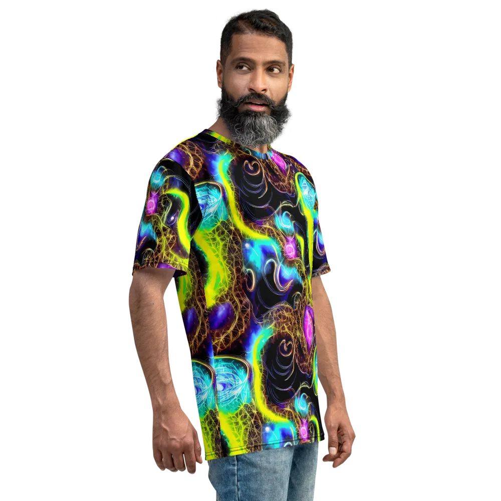 Blacklight Botanica on Men's Crew Neck T-Shirt — Right