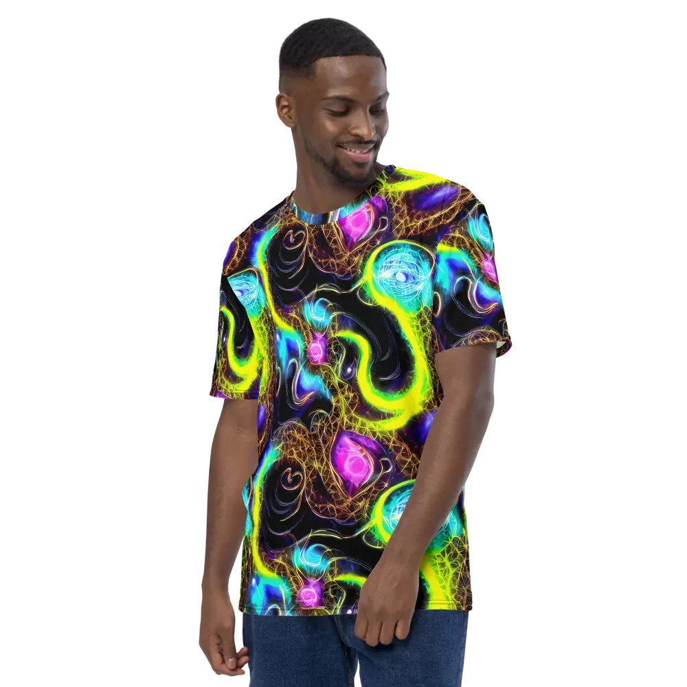 Blacklight Botanica on Men's Crew Neck T-Shirt — Left