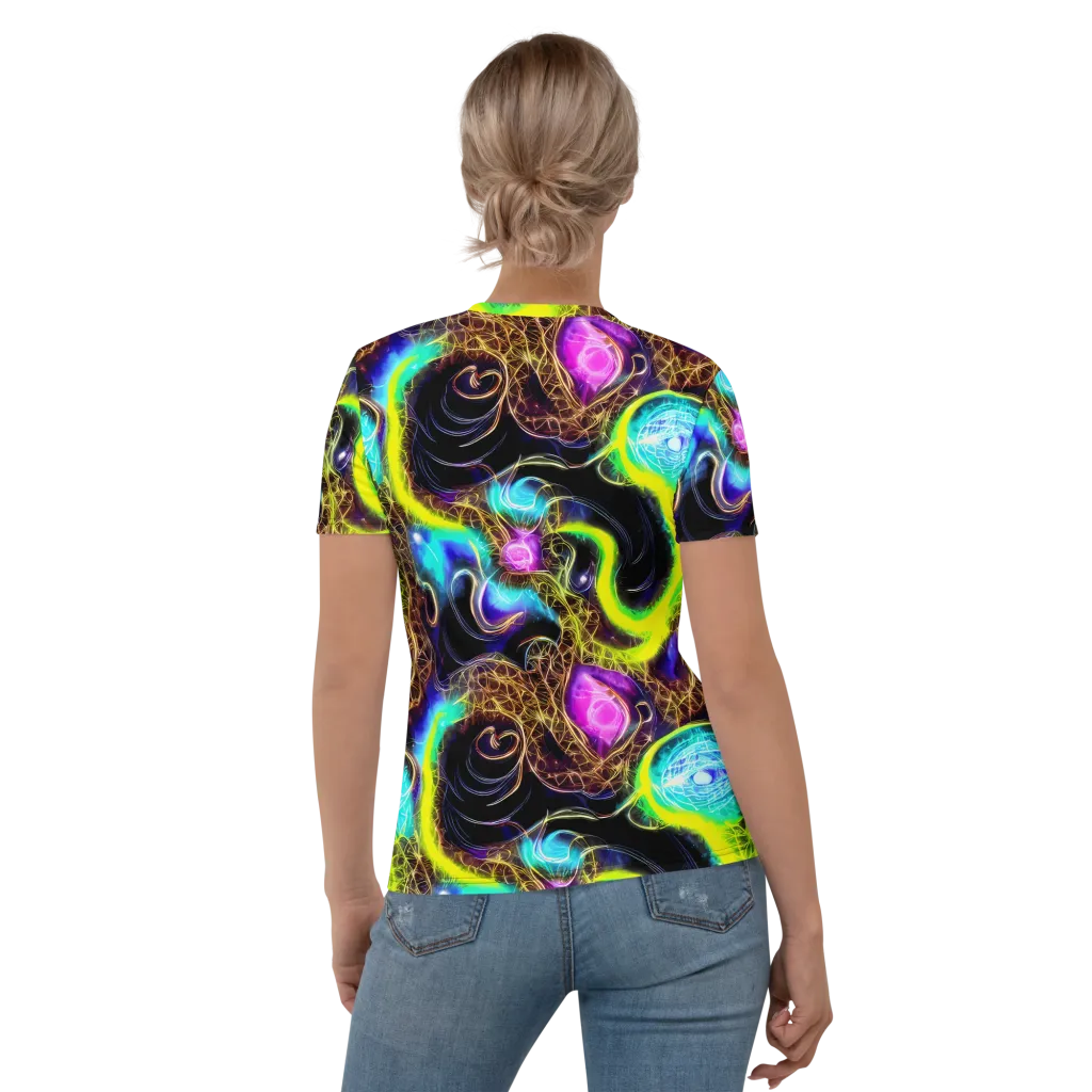 Blacklight Botanica on Women's Crew Neck T-Shirt — Back