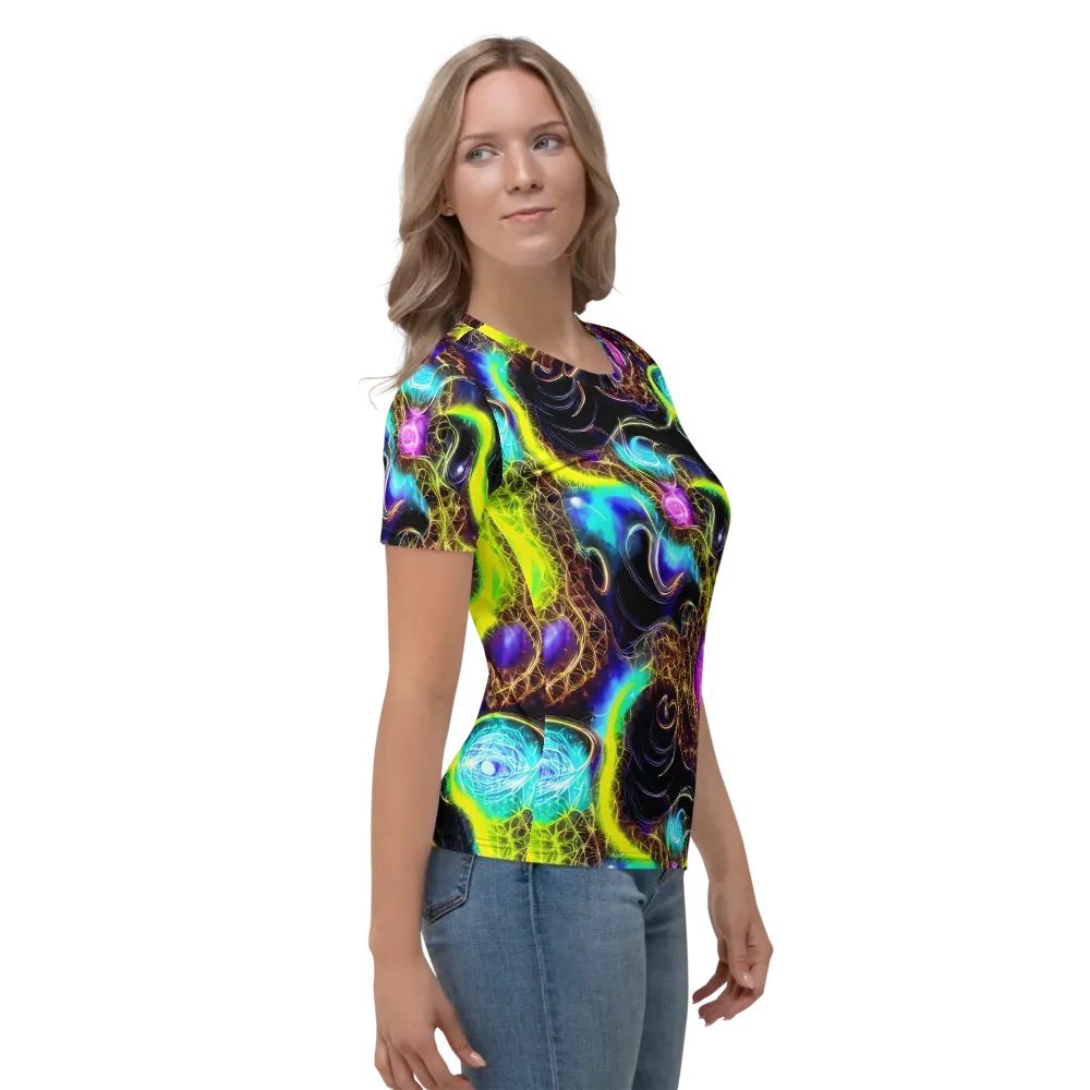 Blacklight Botanica on Women's Crew Neck T-Shirt — Right