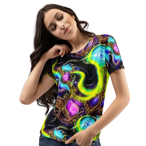 Blacklight Botanica on a Women's Crew Neck T-Shirt