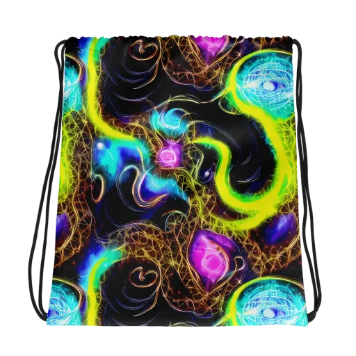 Blacklight Botanica on a Drawstring Bag