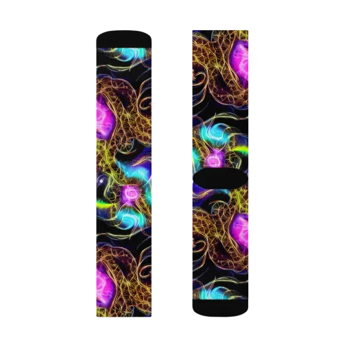 Blacklight Botanica on a Socks