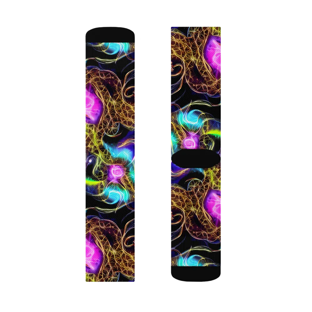 Blacklight Botanica on Socks — Right Sock