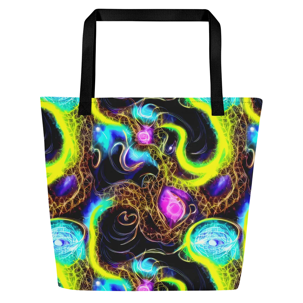 Blacklight Botanica on Large Tote Bag W/ Pocket — Front