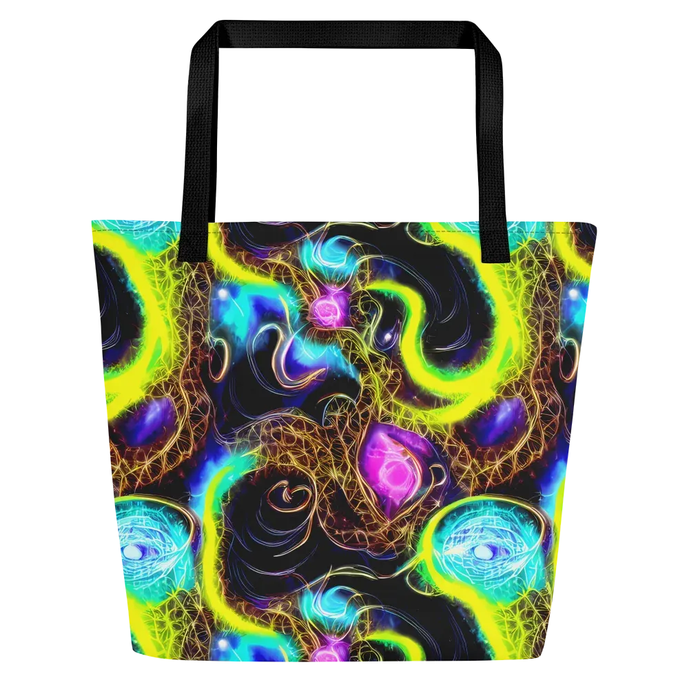 Blacklight Botanica on Large Tote Bag W/ Pocket — Front