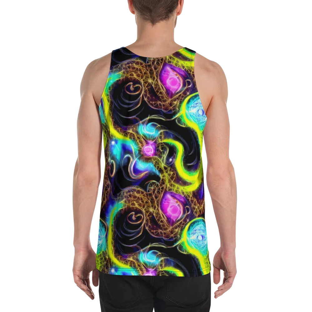 Blacklight Botanica on Men's Tank Top — Back