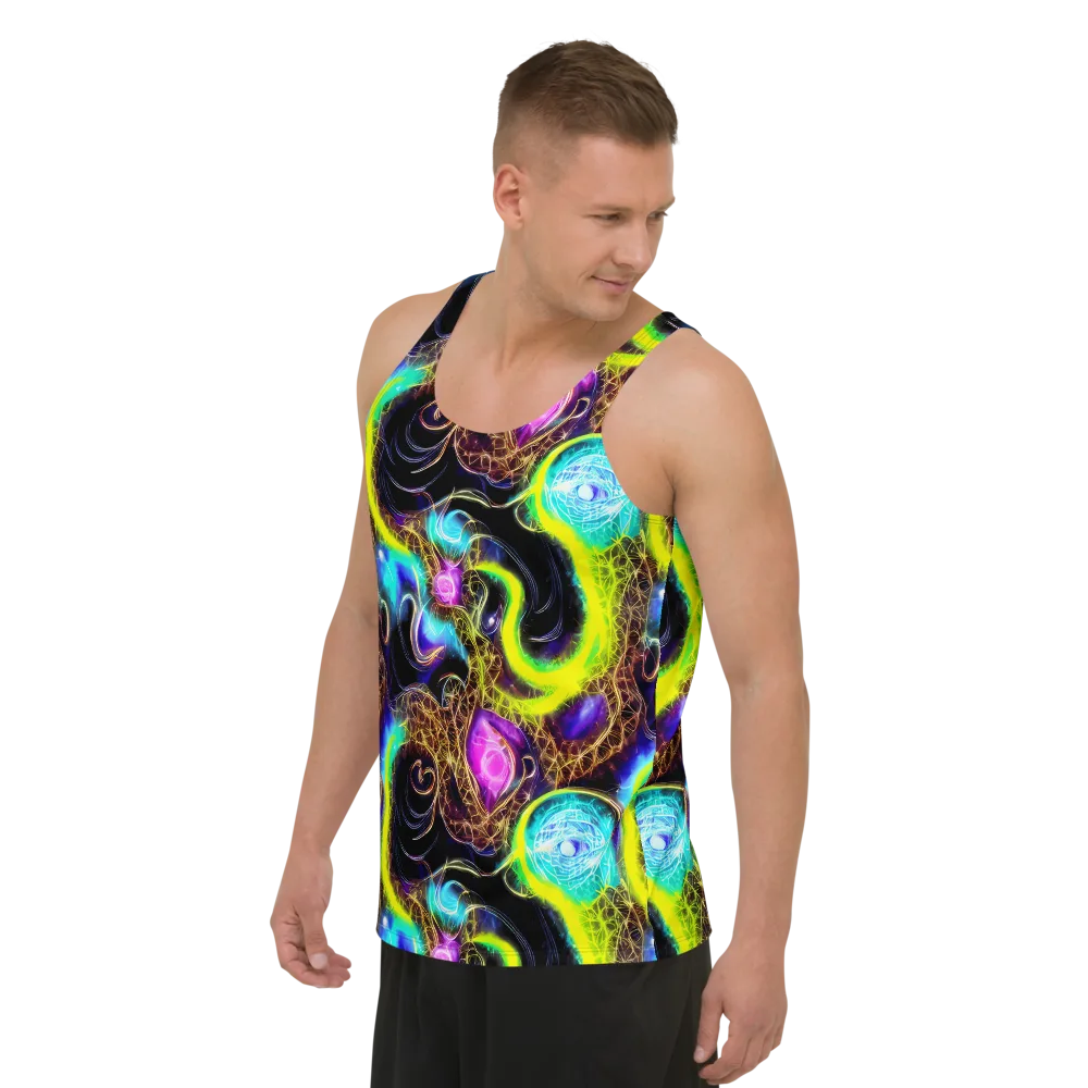 Blacklight Botanica on Men's Tank Top — Left Front
