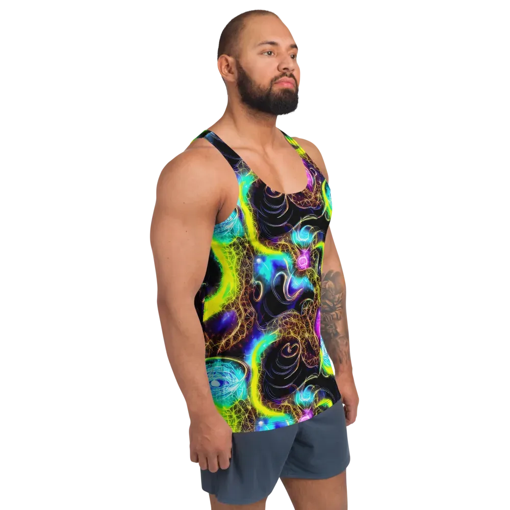 Blacklight Botanica on Men's Tank Top — Right Front