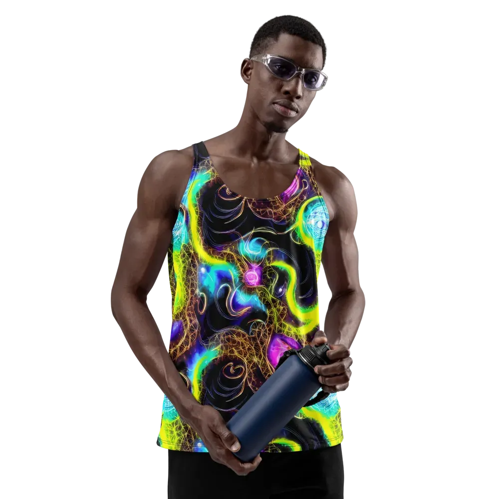 Blacklight Botanica on Men's Tank Top — Front