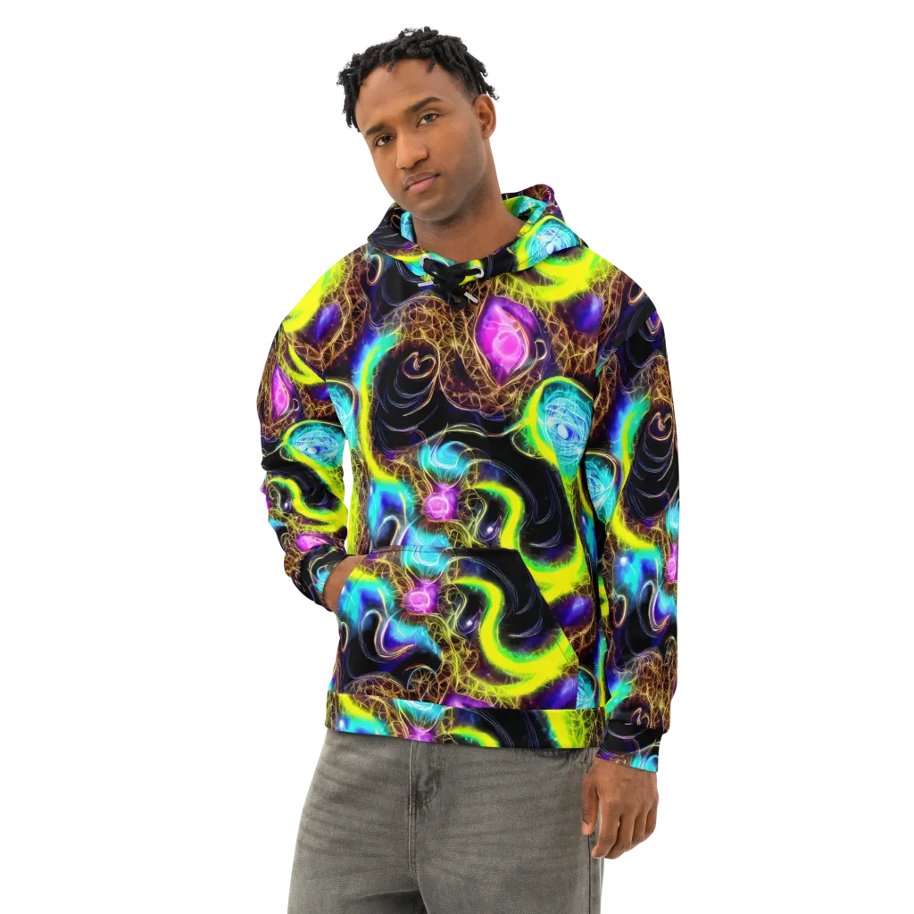 Blacklight Botanica on Cotton Hoodie — Left Front
