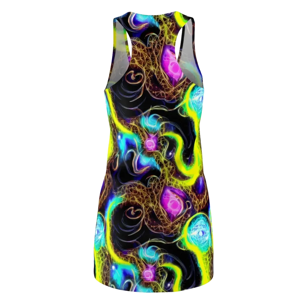 Blacklight Botanica on Racerback Dress — Back