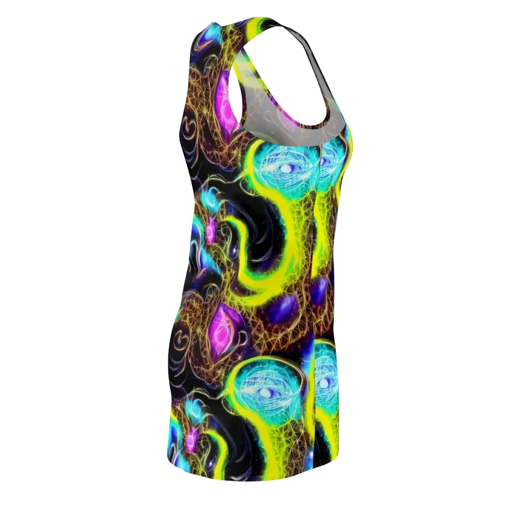 Blacklight Botanica on Racerback Dress — Back Side