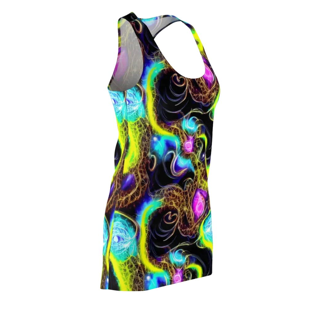 Blacklight Botanica on Racerback Dress — Front Side