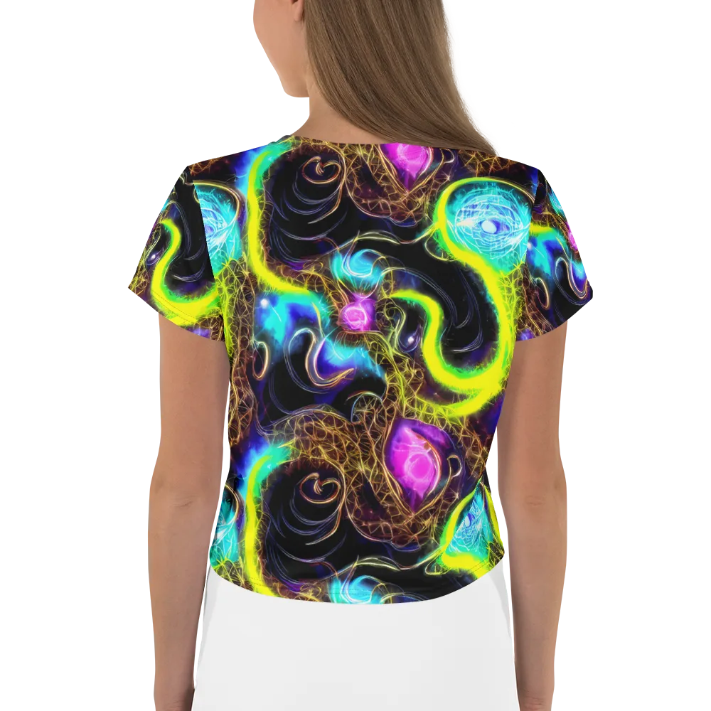 Blacklight Botanica on Crop Tee — Back