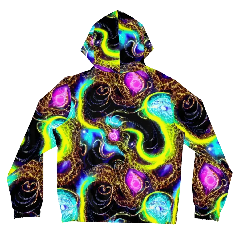 Blacklight Botanica on Women's Full-Zip Hoodie — Back