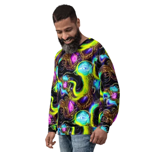 Blacklight Botanica on a Sweatshirt