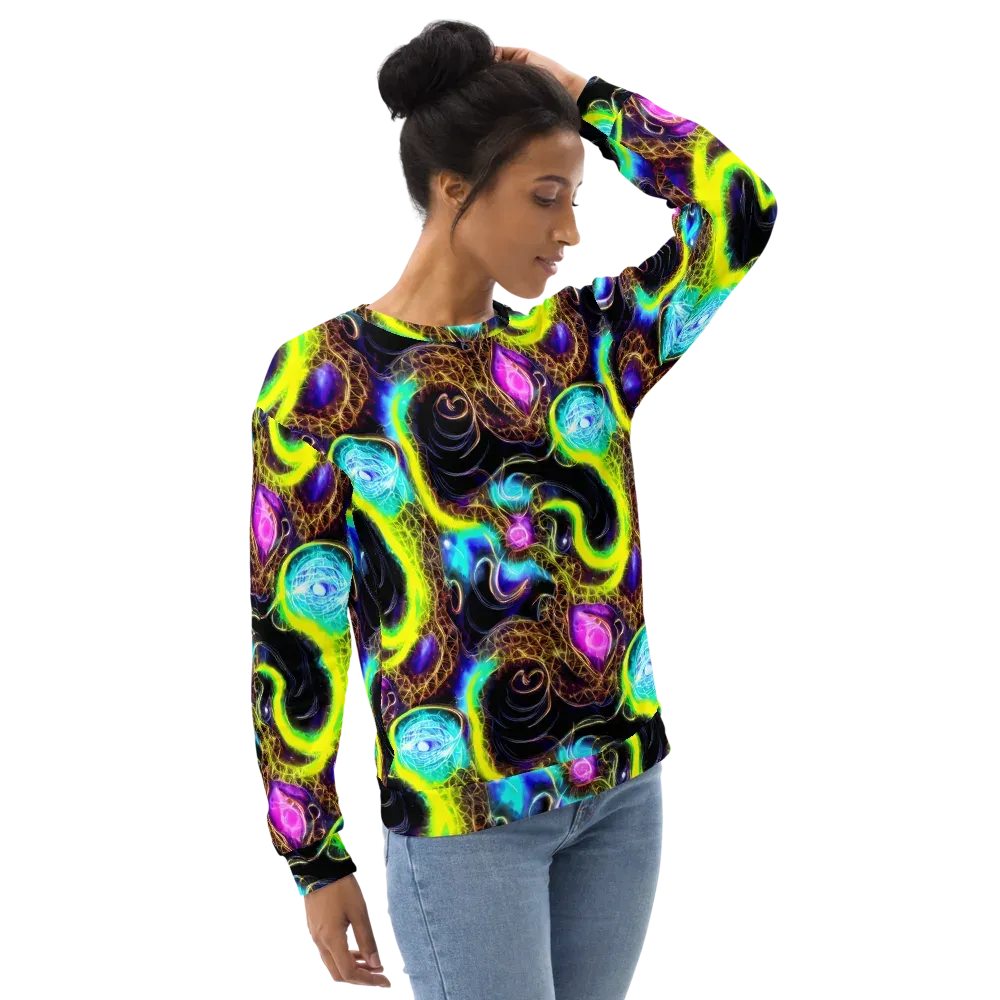 Blacklight Botanica on Sweatshirt — Right Front