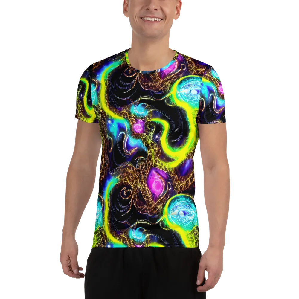 Blacklight Botanica on Men's Athletic T-Shirt — Front