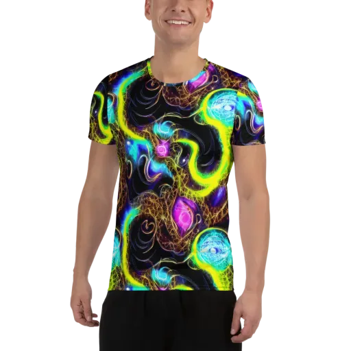 Blacklight Botanica on a Men's Athletic T-Shirt